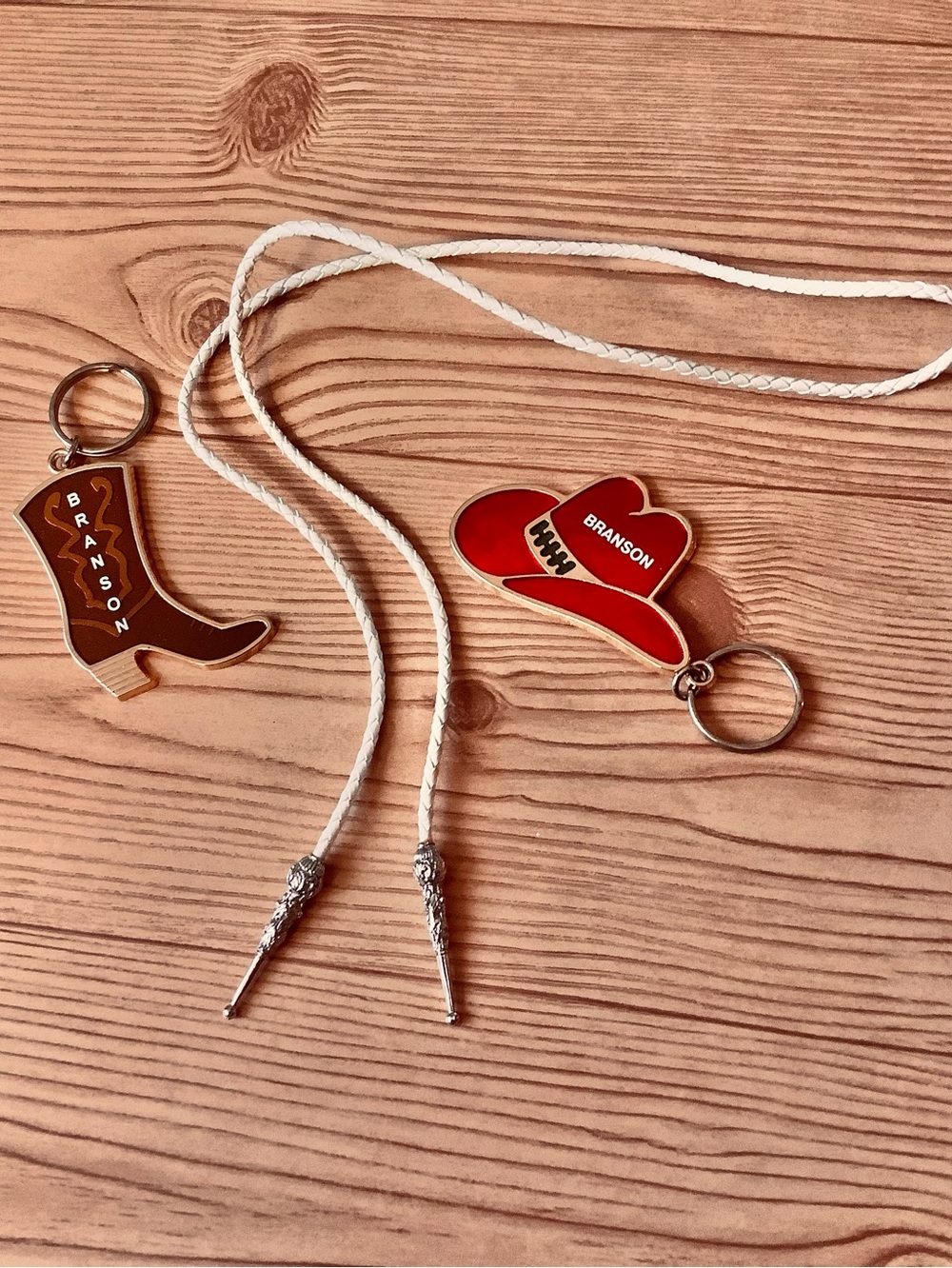 Vintage Bolo Tie &  Hat & Boot Keychains
